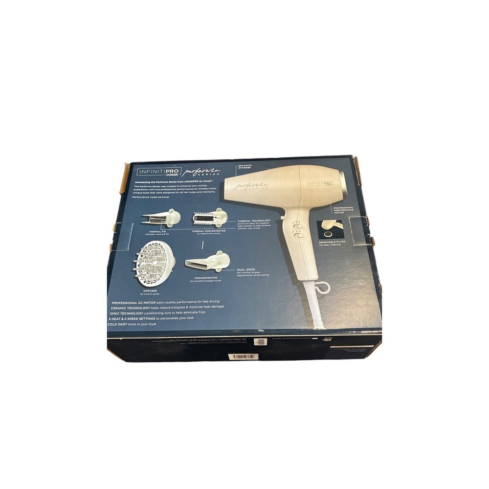 InfinitiPRO Conair‎ Performa Series Ionic Ceramic Hair Dryer 4 Attachments 1875W